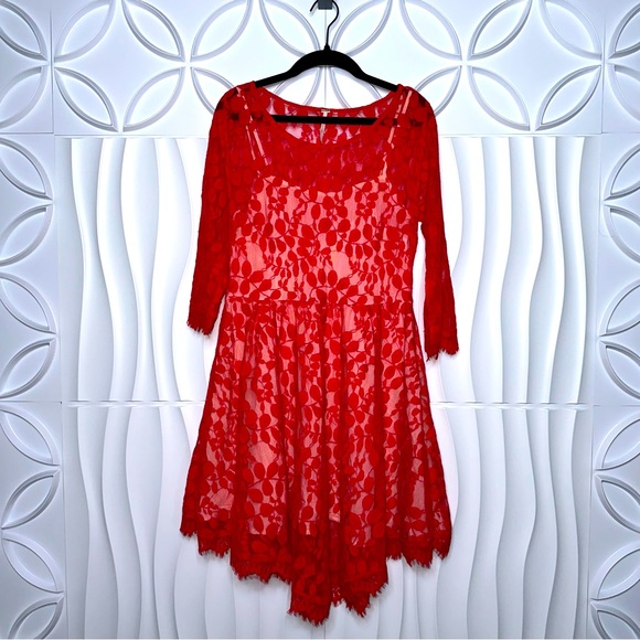 Free People Dresses & Skirts - Free People Lace Overlay Dress
